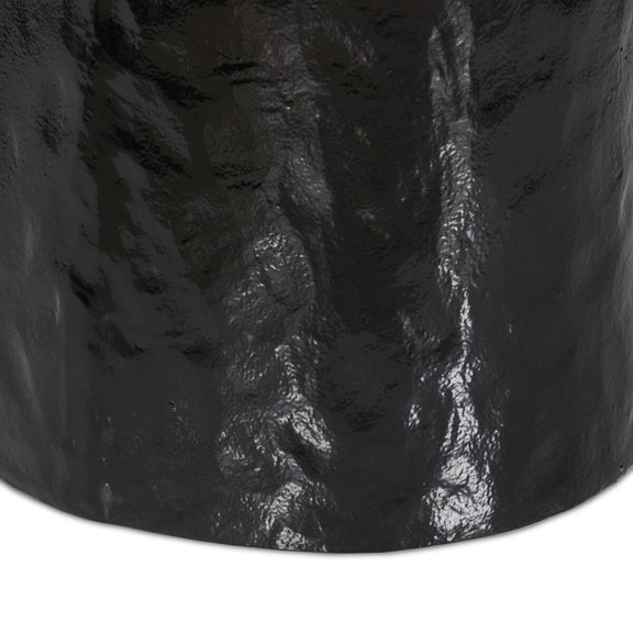 Dulcie End Table - Glossy Black Cast Aluminum