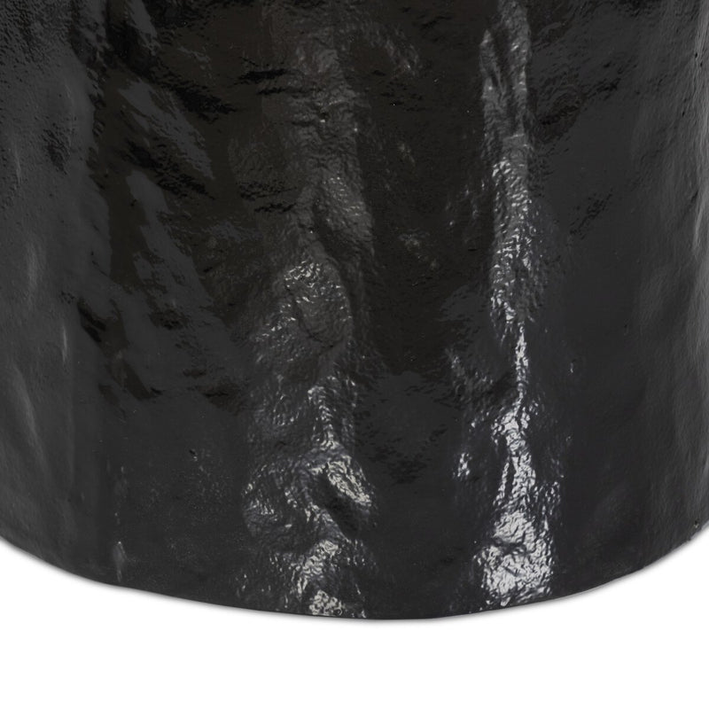 Dulcie End Table - Glossy Black Cast Aluminum