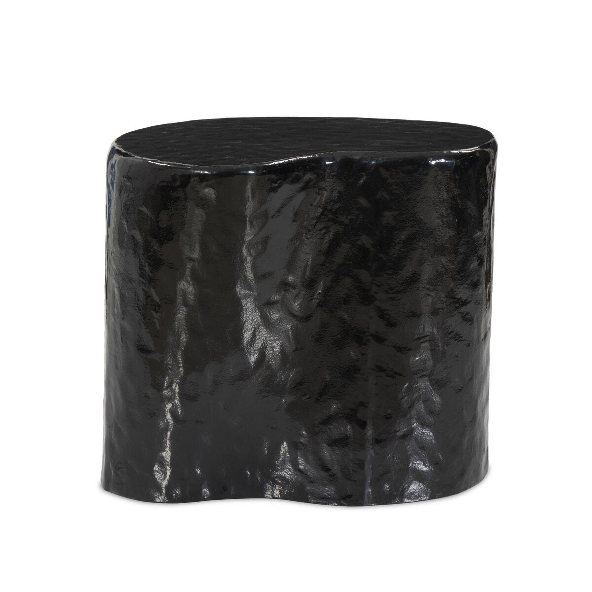 Dulcie End Table - Glossy Black Cast Aluminum
