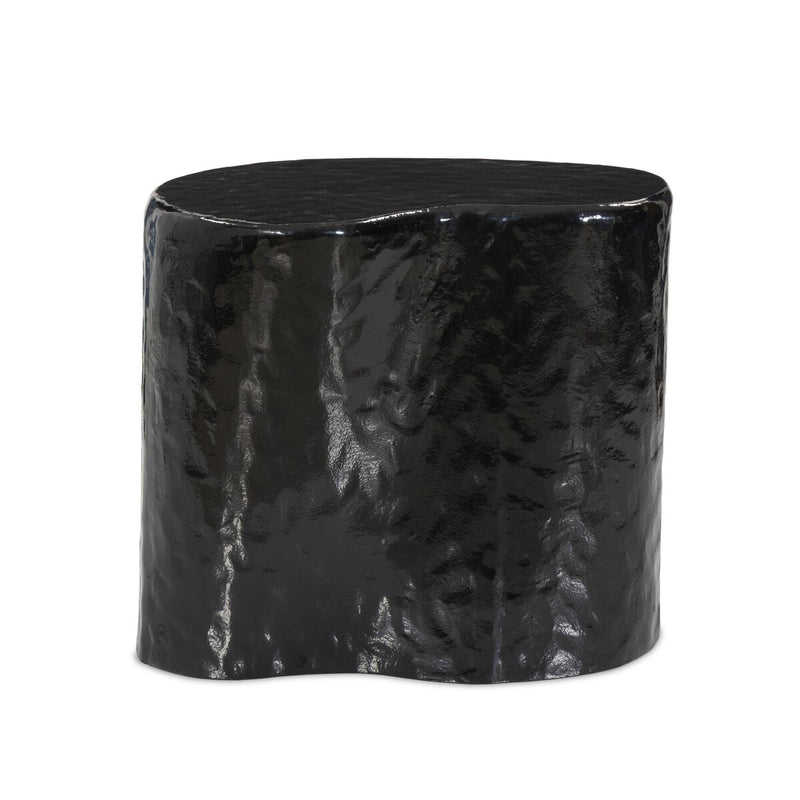 Dulcie End Table - Glossy Black Cast Aluminum