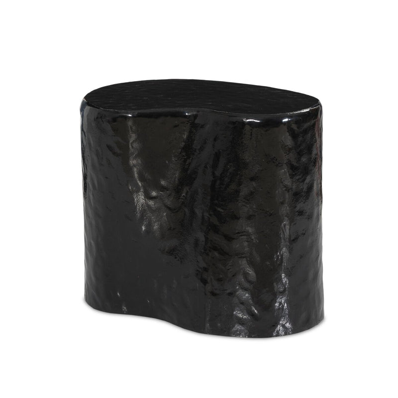 Dulcie End Table - Glossy Black Cast Aluminum