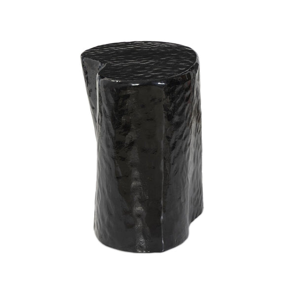 Dulcie End Table - Glossy Black Cast Aluminum