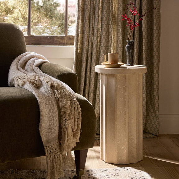 Bibi Drink Table - Cream Marble