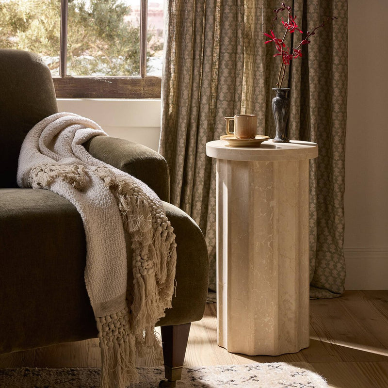 Bibi Drink Table - Cream Marble