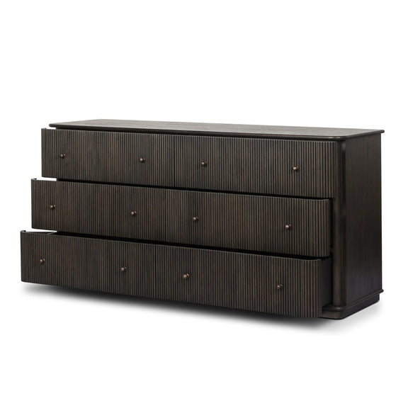 Ona 6-Drawer Dresser - Smoked Black Mindi