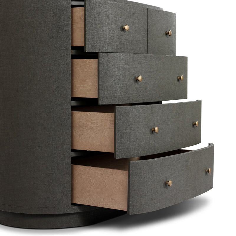 Amelia Chest - Dark Green Lacquered Linen