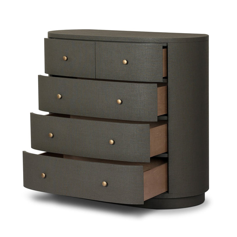 Amelia Chest - Dark Green Lacquered Linen