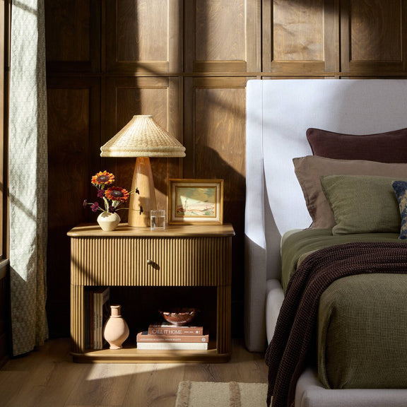 Ona Nightstand - Amber Mindi Veneer