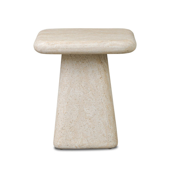 Cava Outdoor End Table - Textured Sand Concrete