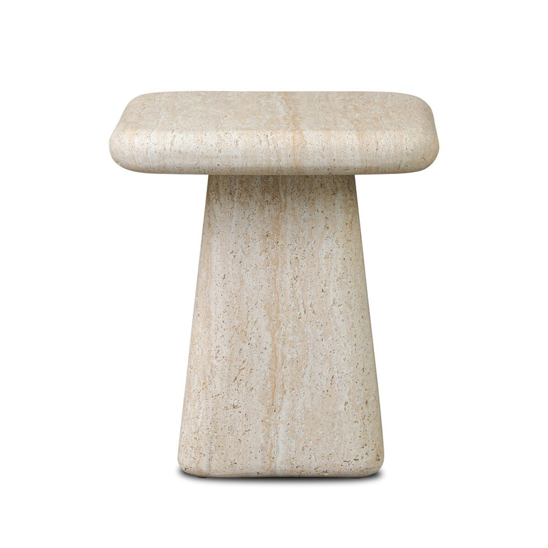 Cava Outdoor End Table - Textured Sand Concrete