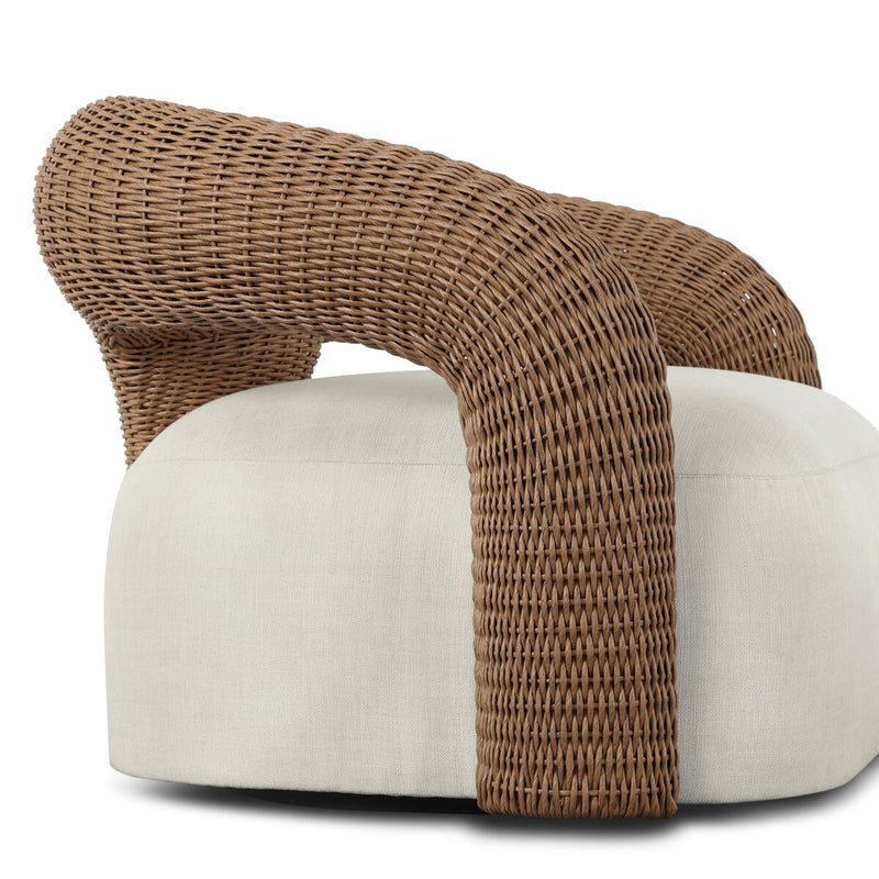 Mazie Outdoor Swivel Chair - Vergo Cream