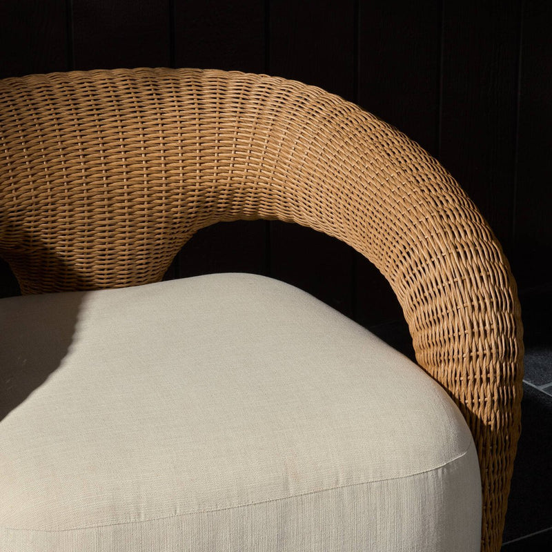 Mazie Outdoor Swivel Chair - Vergo Cream