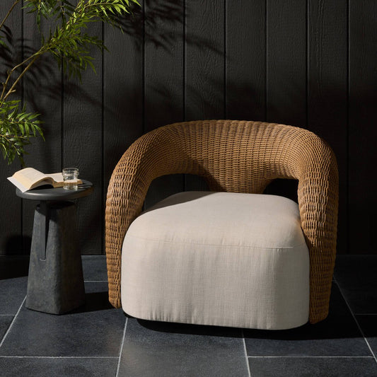 Mazie Outdoor Swivel Chair - Vergo Cream