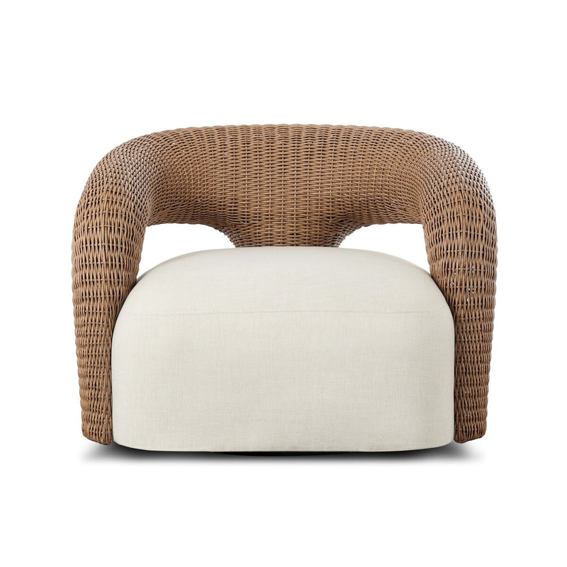 Mazie Outdoor Swivel Chair - Vergo Cream
