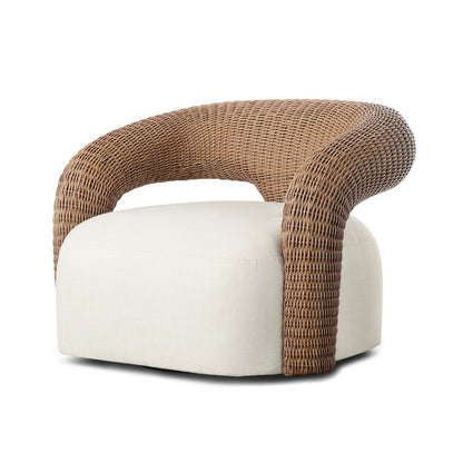 Mazie Outdoor Swivel Chair - Vergo Cream