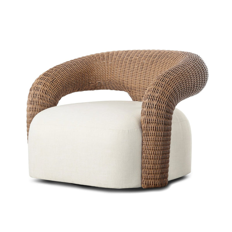 Mazie Outdoor Swivel Chair - Vergo Cream