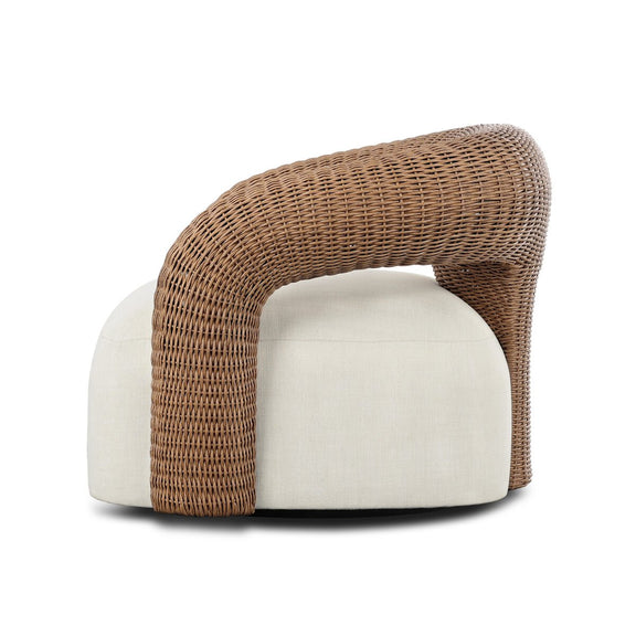 Mazie Outdoor Swivel Chair - Vergo Cream