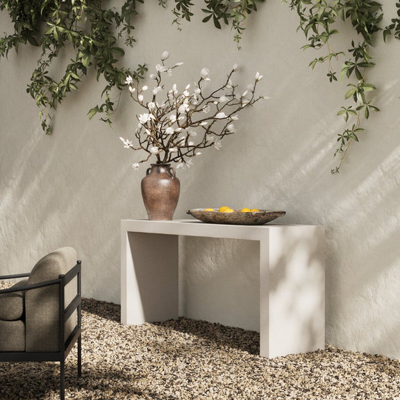 Parish Outdoor Console Table - White Concrete
