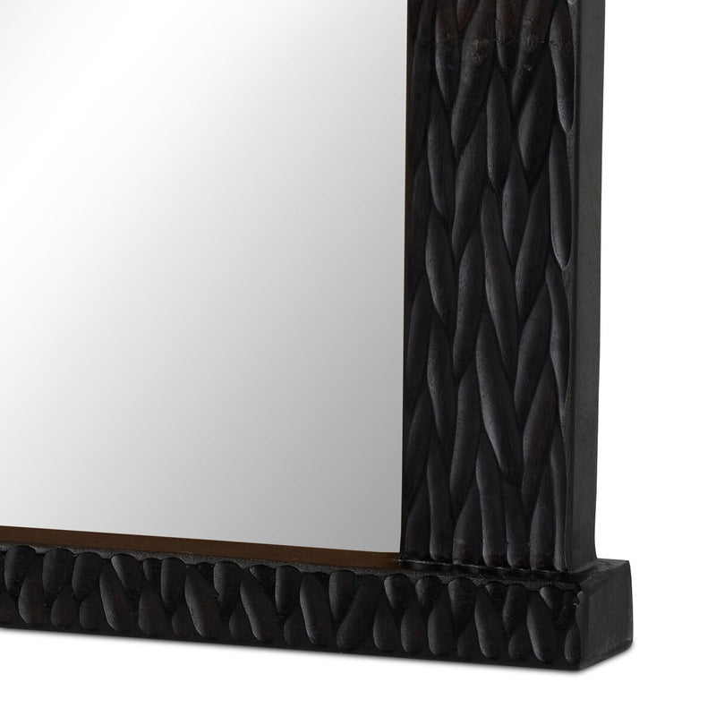 Cayman Mirror - Carved Black Mango