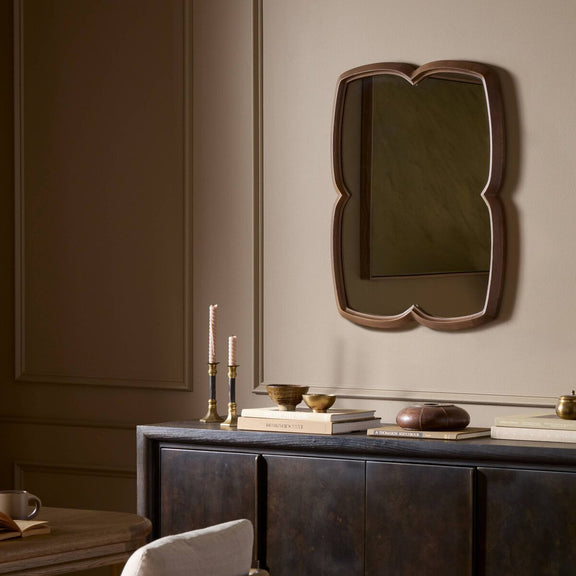 Floret Mirror - Cocoa Oak