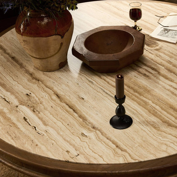 Bourne Dining Table - Light Beige Travertine