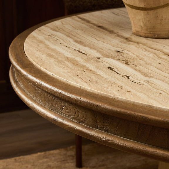 Bourne Dining Table - Light Beige Travertine