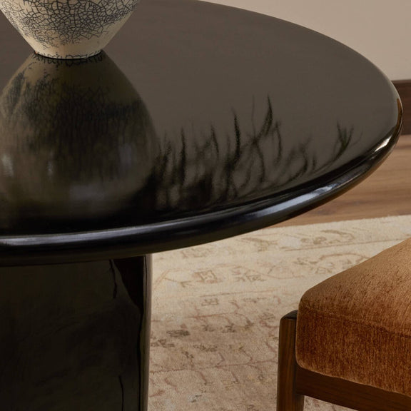 Manon Dining Table - Glossy Black Cast Aluminum