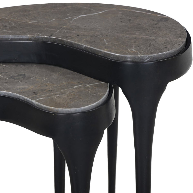 Shayla Nesting End Table - Warm Grey Marble