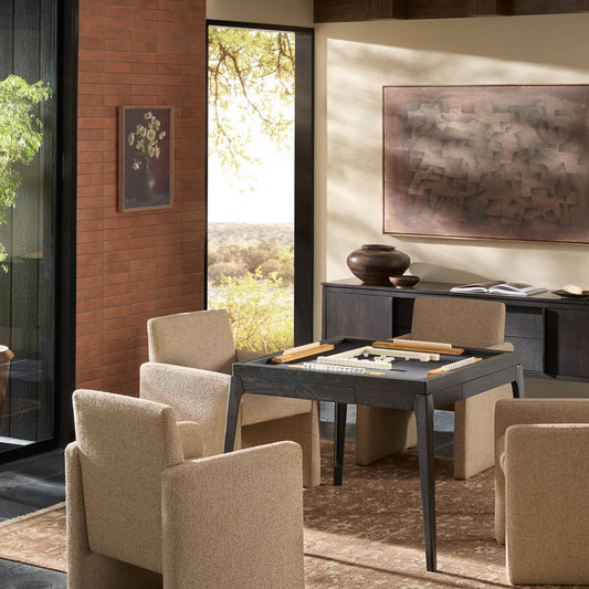 District Eight Mahjong Table - Ebonized Oak