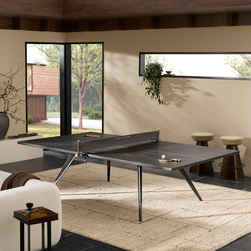 District Eight Ping Pong Table - Ebonized Oak Veneer