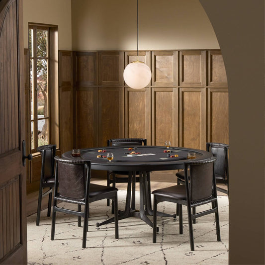 District Eight Poker Table - Ebonized Oak