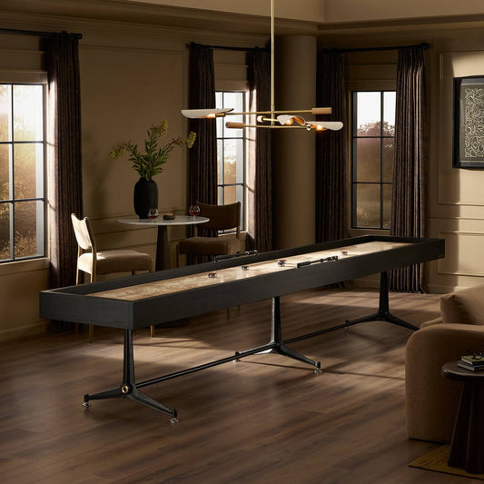 District Eight Large Shuffleboard Table - Ebonized Oak