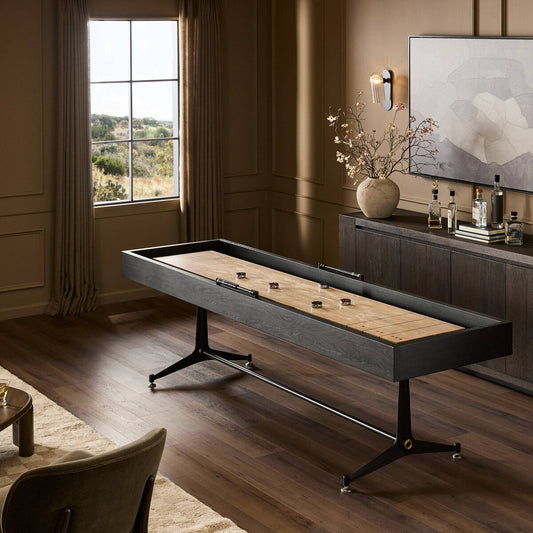 District Eight Small Shuffleboard Table - Ebonized Oak