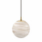 Marbled Globe 300 Pendant - Burnished Brass