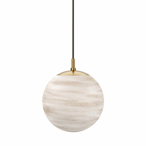 Marbled Globe 300 Pendant - Burnished Brass