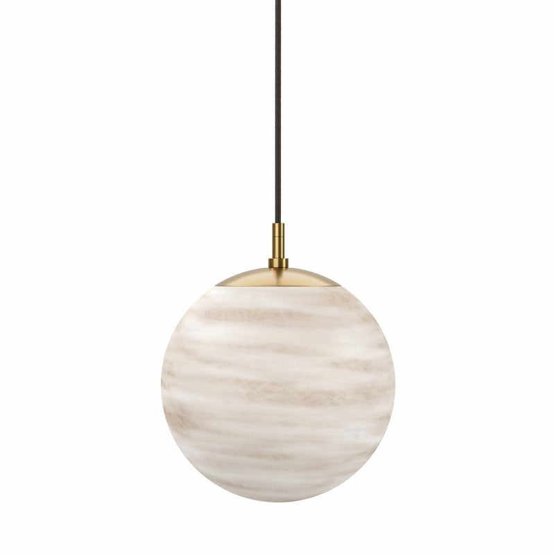 Marbled Globe 300 Pendant - Burnished Brass