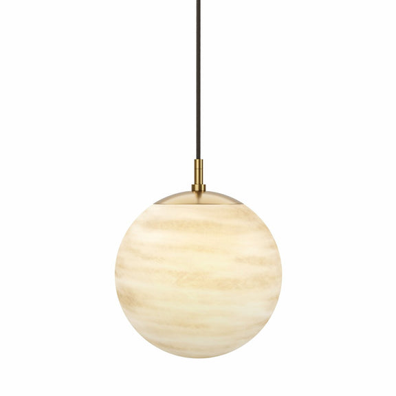 Marbled Globe 300 Pendant - Burnished Brass