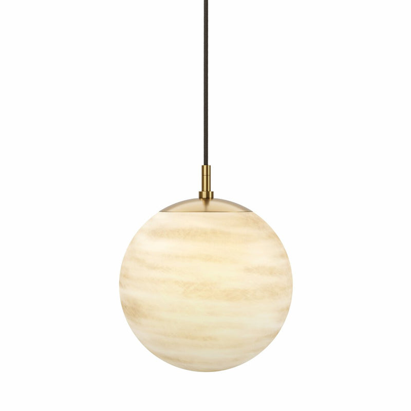 Marbled Globe 300 Pendant - Burnished Brass