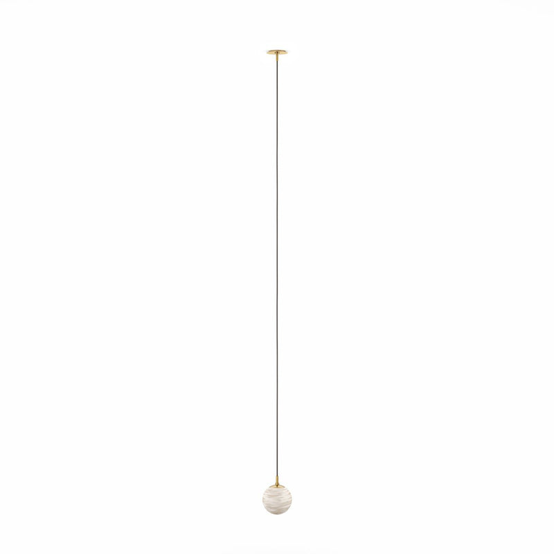 Marbled Globe 200 Pendant - Burnished Brass