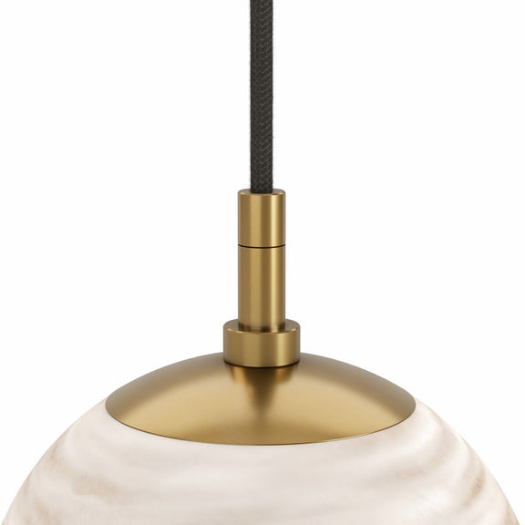 Marbled Globe 200 Pendant - Burnished Brass
