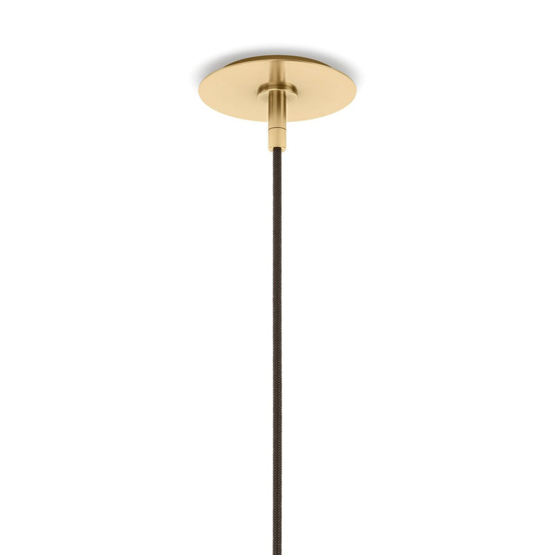 Marbled Globe 200 Pendant - Burnished Brass