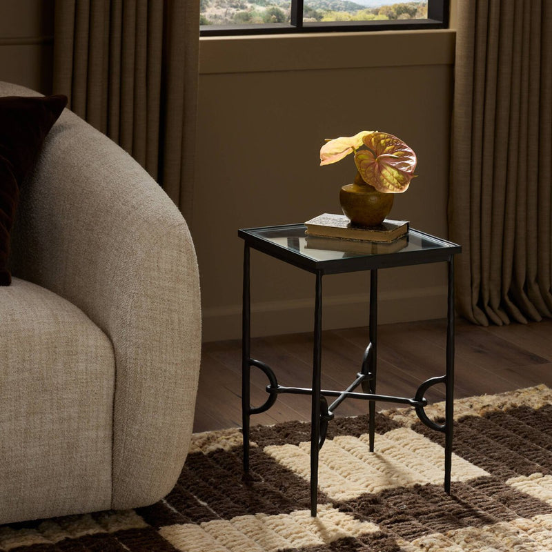 Babylon Small End Table - Tempered Glass