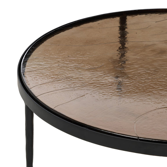 Yoko Grand Coffee Table - Smoked Brown Cast Glass