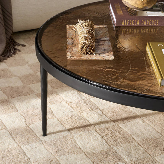 Yoko Grand Coffee Table - Smoked Brown Cast Glass
