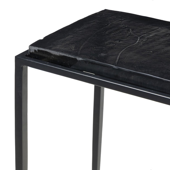Dalston Cast Glass Console Table - Smoked Black Cast Glass