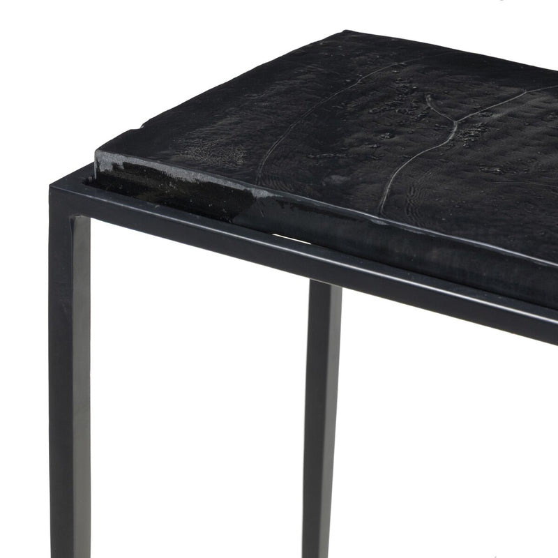 Dalston Cast Glass Console Table - Smoked Black Cast Glass