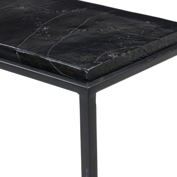Dalston Cast Glass Console Table - Smoked Black Cast Glass
