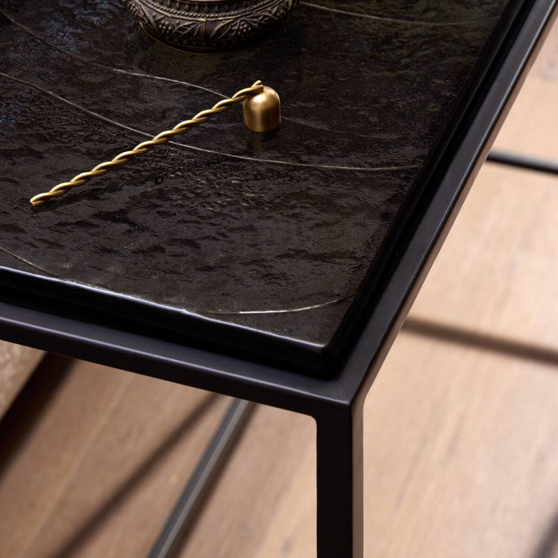 Dalston Cast Glass Console Table - Smoked Black Cast Glass