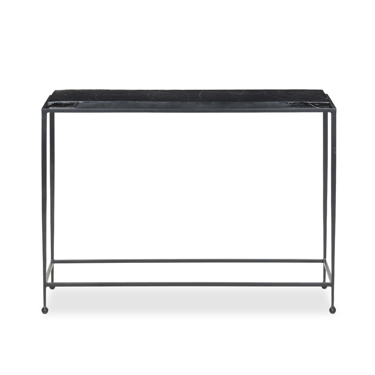 Dalston Cast Glass Console Table - Smoked Black Cast Glass