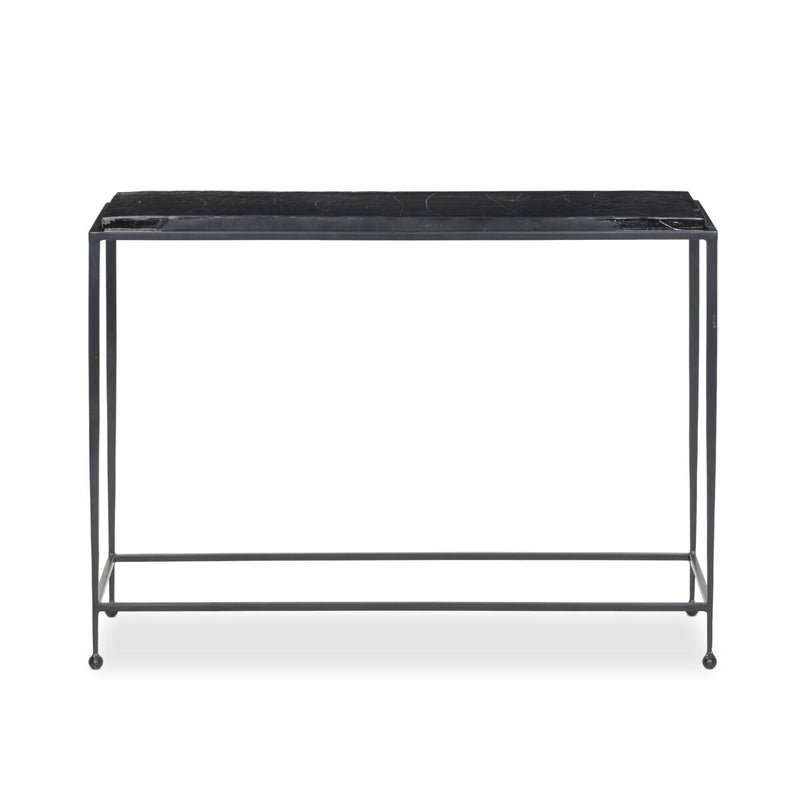 Dalston Cast Glass Console Table - Smoked Black Cast Glass